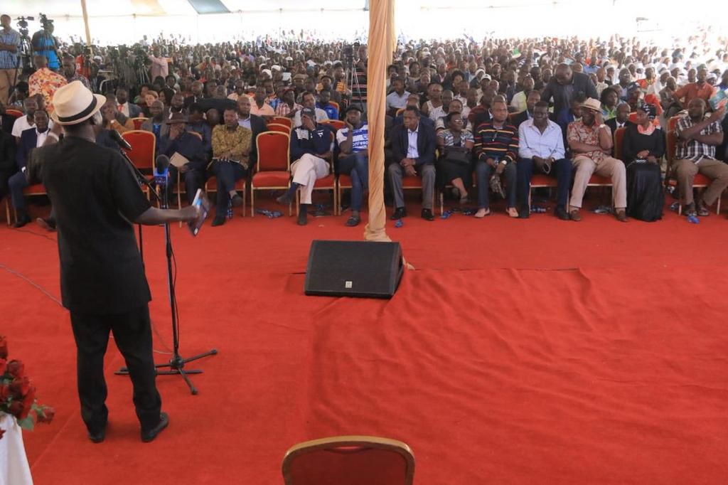 Riala Odinga during the funeral service of football legend Joe Kadenge