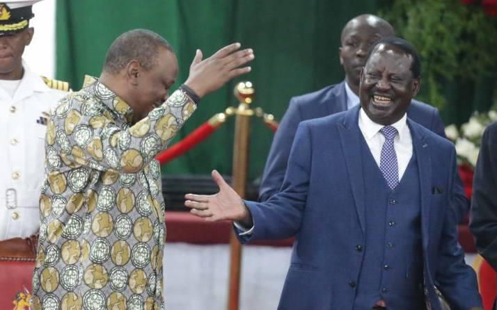 President Uhuru Kenyatta with Raila Odinga