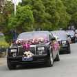 File image of a convoy of luxury cars at a wedding