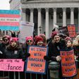 For third women's march, smaller crowds and some frayed edges