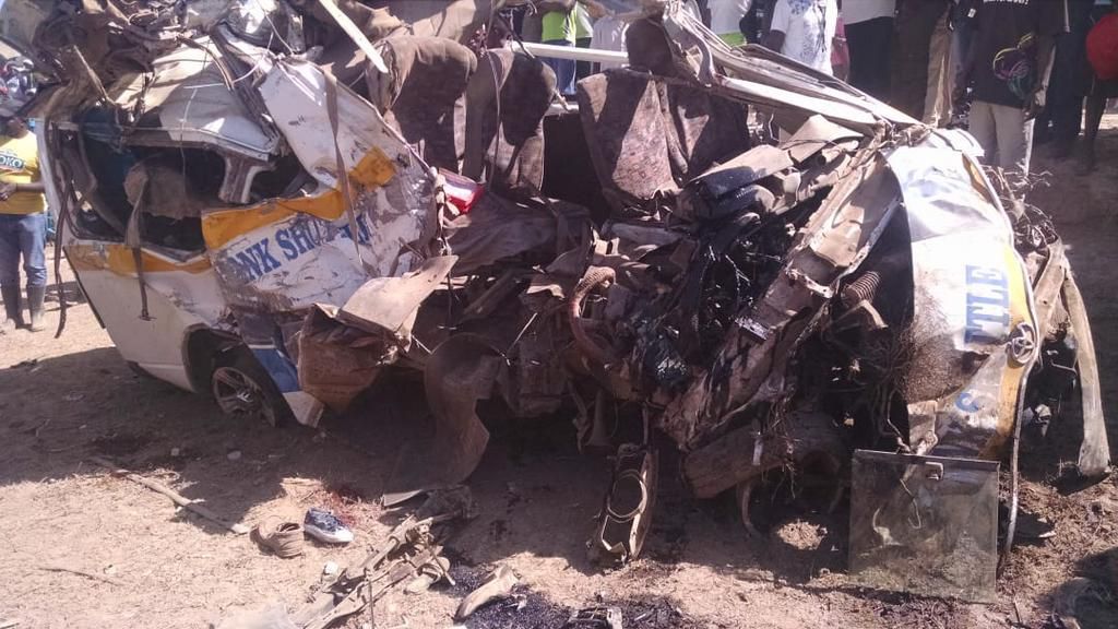 Wreckage of the 2NK Shuttle matatu