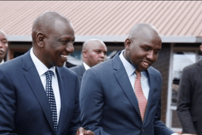 File image of Elgeyo Marakwet Senator Kipchumba Murkomen with DP William Ruto