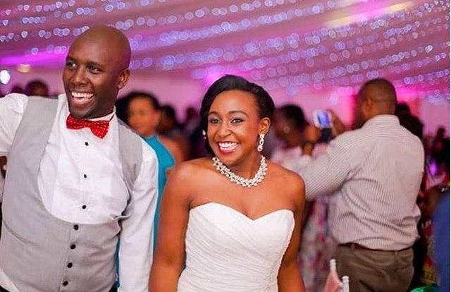Dennis Okari and Betty Kayllo during their wedding last year