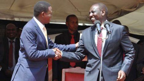 DP William Ruto 'handshaking' Governor Alfred Mutua
