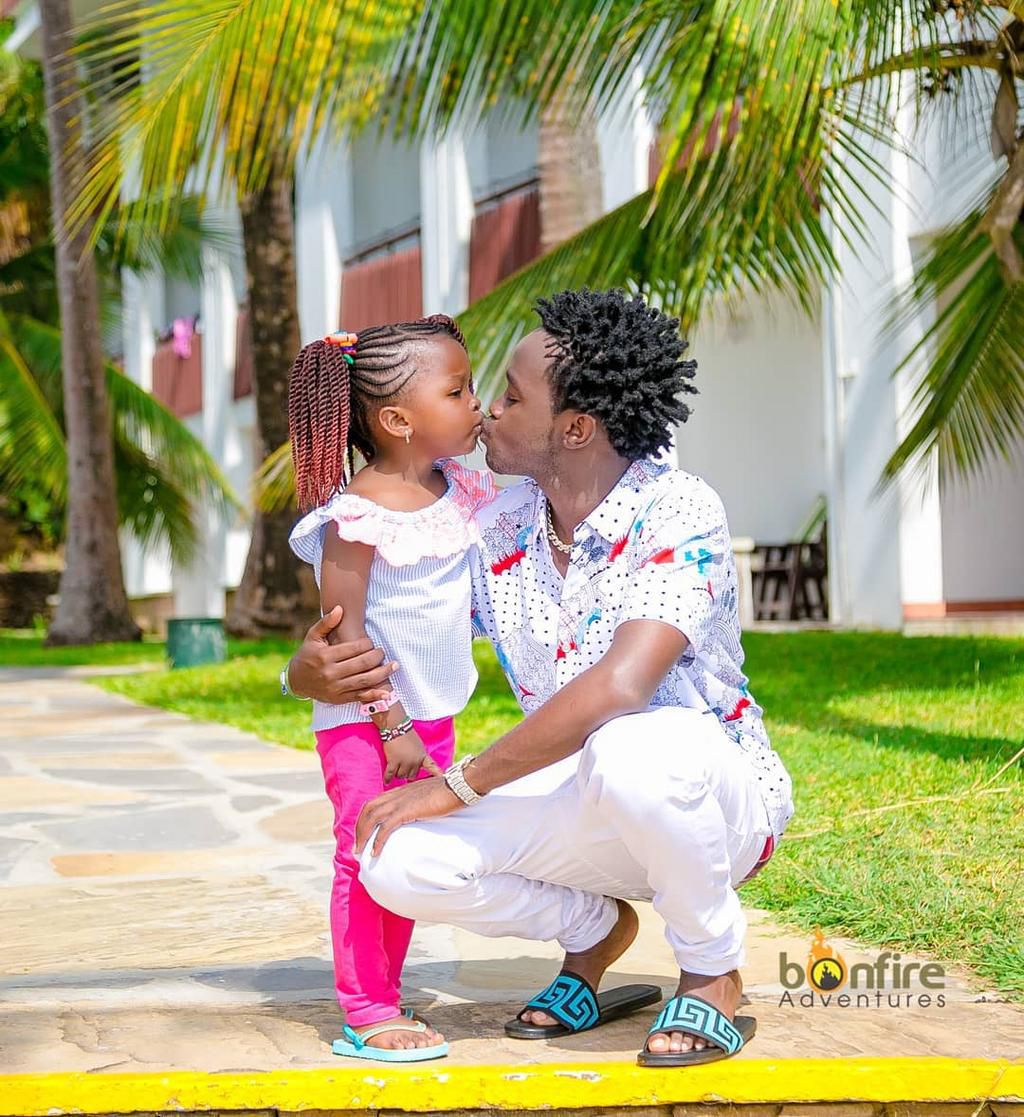 Bahati with duaghter Mueni