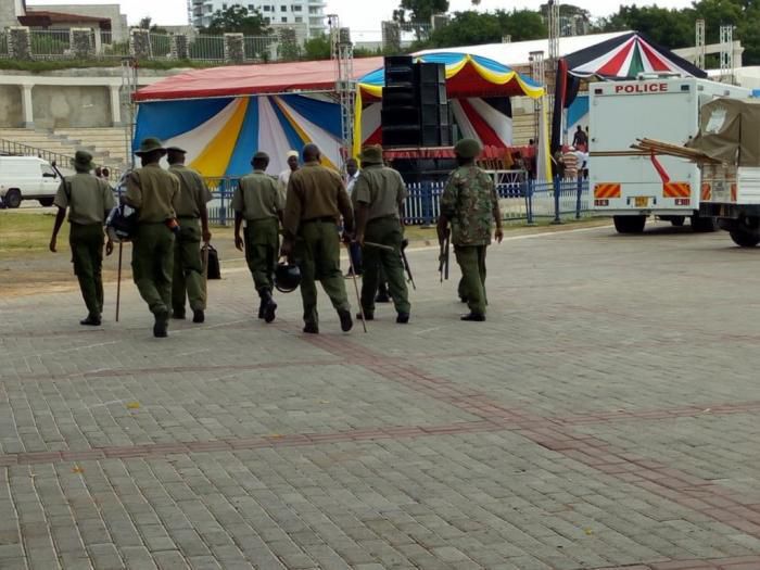 Security was tight at the Mombasa BBI event