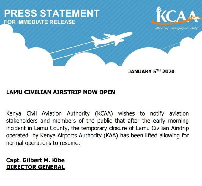 Government temporarily closes airport after daring Al Shabaab attack