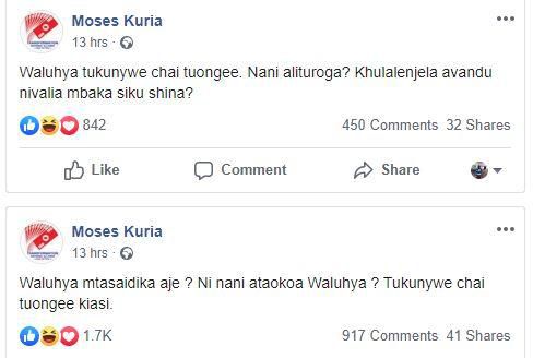 Moses Kuria trolled for ranting on social media after the humiliating defeat of his candidate ODM nominations