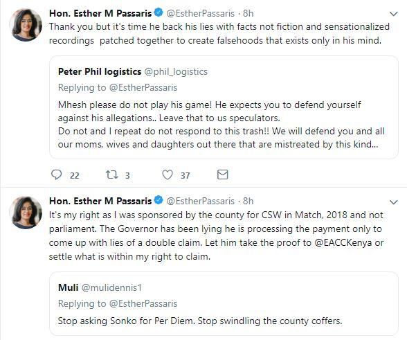 Passaris responds to damning allegations, messages and phone recordings released by Sonko