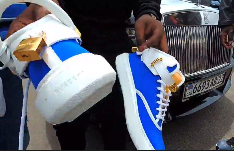 Rayvanny gifted shoes from Buscemi