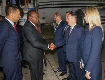 President Uhuru Kenyatta arrived in Sochi, Russia