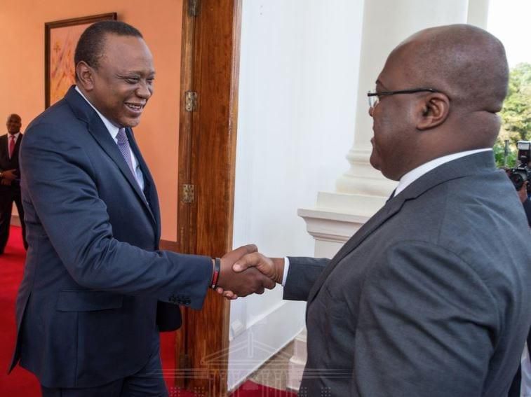 President Uhuru Kenyatta with DRC President Felix Tshisekedi