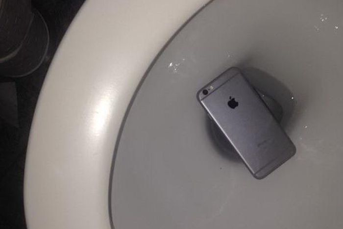 File image of a phone dropped in a toilet