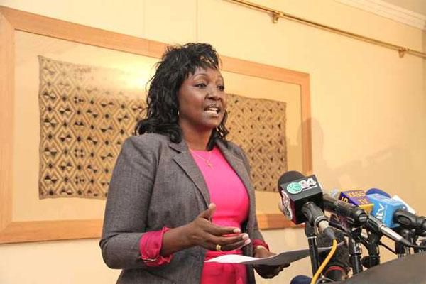 Uasin Gishu Woman Rep Gladys Boss Shollei at a past press briefing