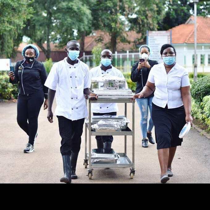 Betty Kyallo surprises Mbagathi Hospital health workers as she treats them to lunch