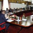 File image of President Uhuru Kenyatta and Deputy President William Ruto chair the first cabinet meeting at State House