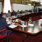 File image of President Uhuru Kenyatta and Deputy President William Ruto chair the first cabinet meeting at State House