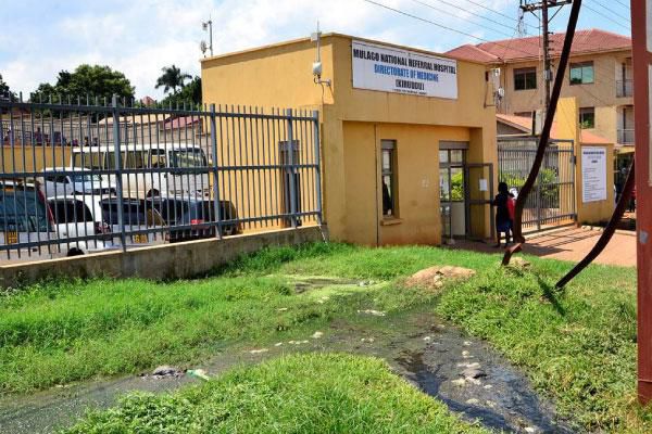An overflow of sewage at Kiruddu hospital yesterday. PHOTO BY ALEX ESAGALA