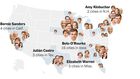 Democratic candidates visited 115 cities across 20 states in 1 month