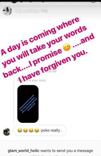 A day is coming when you will take your words – Amber Ray after being called a prostitute