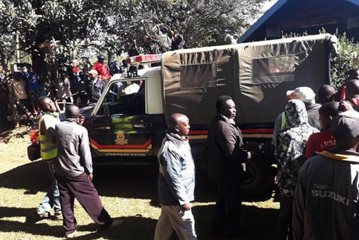 File image of a police vehicle ferrying a suspect