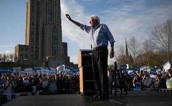 Biden Looms, but Sanders is running his own race