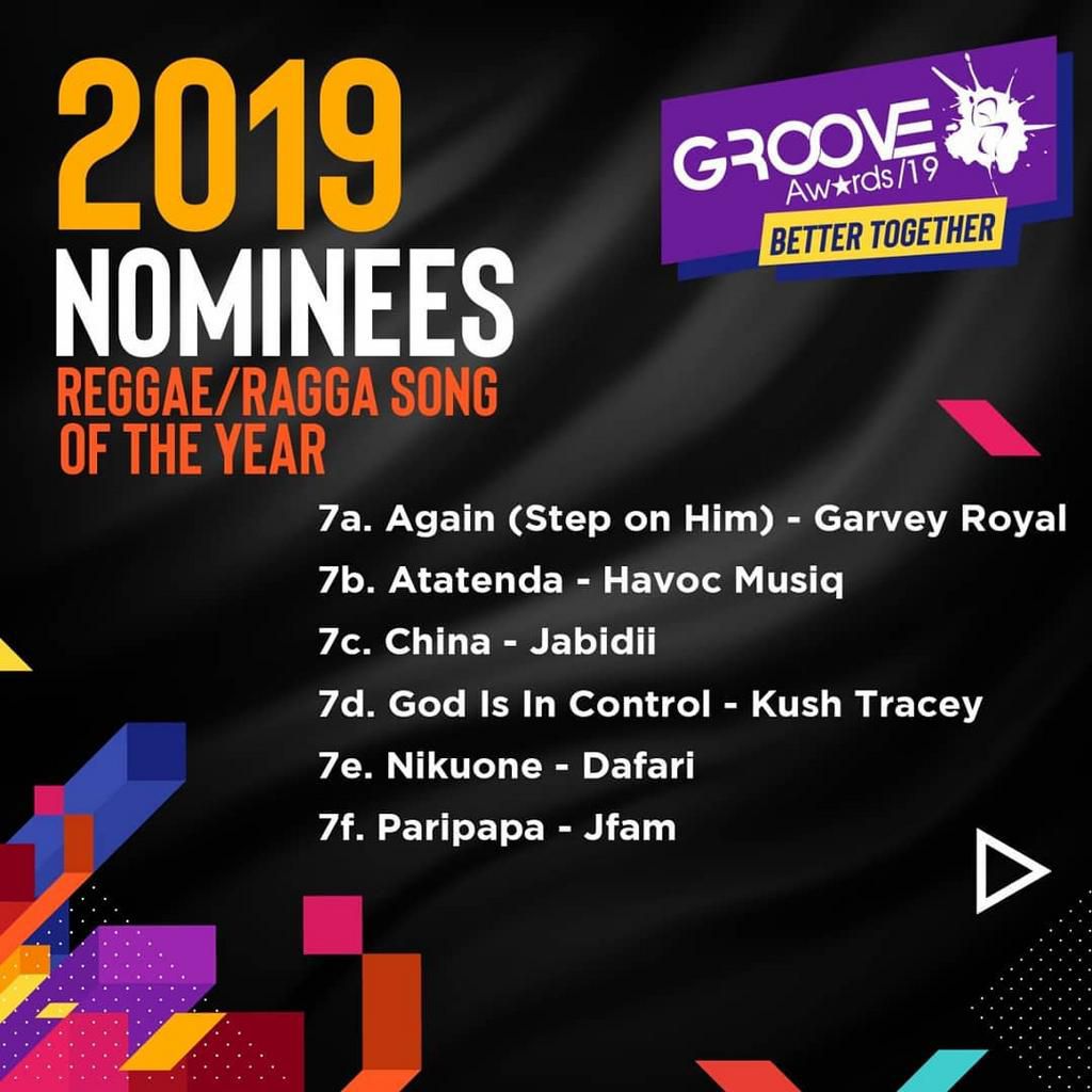 Groove Awards List of Nominees for 2019