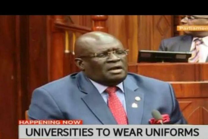 Screengrab of CS George Magoha during his vetting that has been doctored