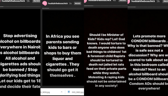Huddah Monroe in trouble after attacking Alcohol Billboards in Nairobi