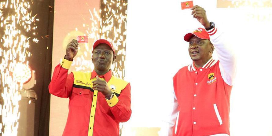 President Uhuru Kenyatta with DP William Ruto during a past Jubilee party event
