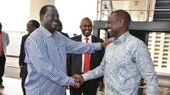 File image of DP Ruto with Raila Odinga
