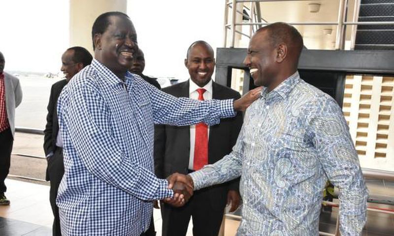 File image of DP Ruto with Raila Odinga