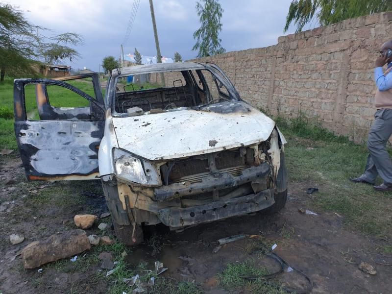 St Stephens students burned KTN journalist car(The Standard)