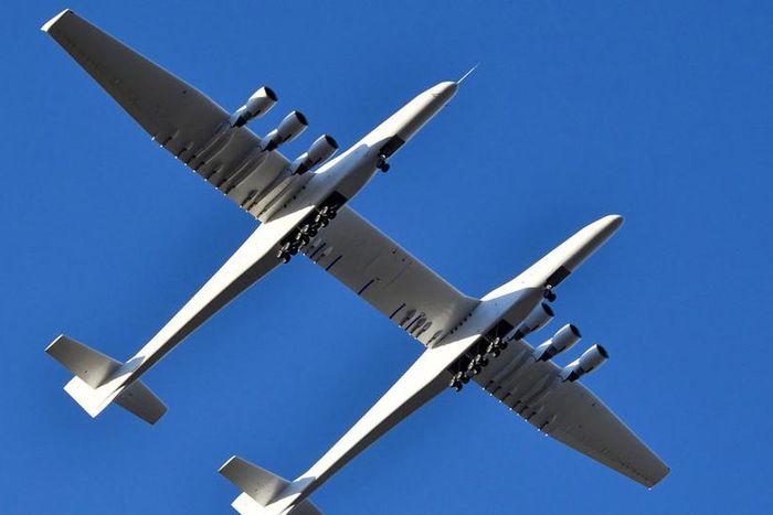 Stratolaunch, world's largest airplane by wingspan, takes its first flight