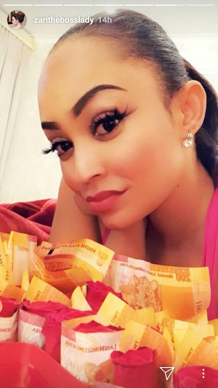 Zari Hassan with flowers