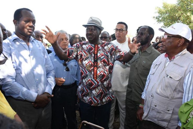 File image of Rapael Tuju with Raila Odinga, Anyang Nyongo and CS Keriako Tobiko