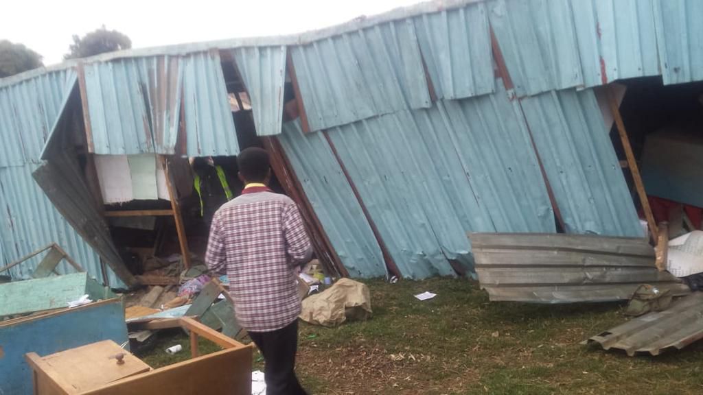 Scene at Precious Talents School where pupils were feared dead on Monday morning after building collapsed