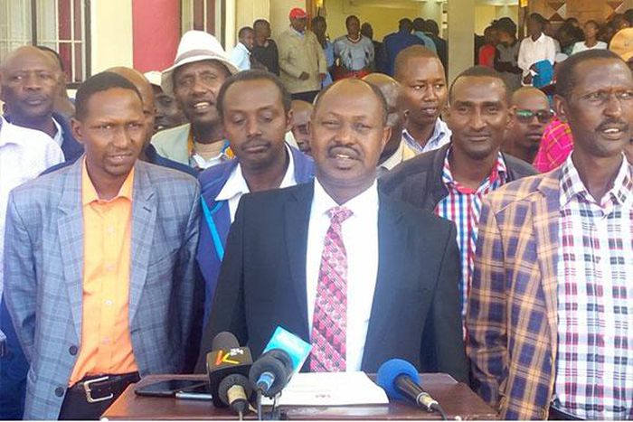 Samburu Deputy Governor Julius Leseeto (centre) at a past event