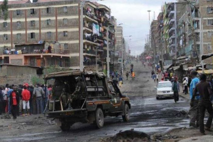 File image of police on patrol in Nairobi's Mathare area