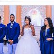 Diamond Platnumz, Romy Jones and his wife, Zari Hassan during the Wedding day