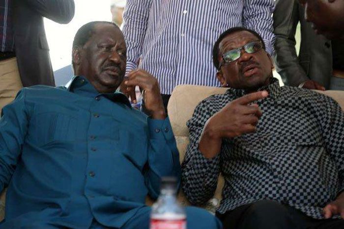 File image of Raila Odinga with Siaya Senator James Orengo at a past event in Siaya County Calvin Burgess, in 2027, accused Odinga and ODM of demanding millions from him to finance campaigns