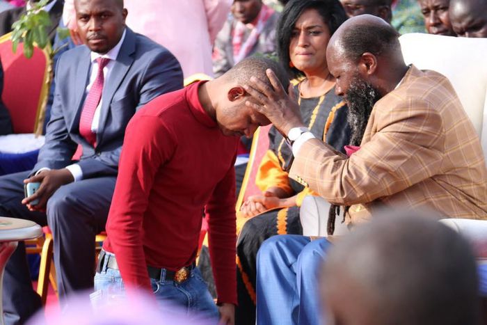 Babu Owino attacked for kneeling in front of Prophet David Owuor