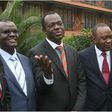 File image of Raphael Tuju (Middle) flanked by President Uhuru Kenyatta and Kiraitu Murungi