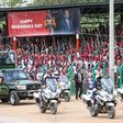 President Uhuru Kenyatta arrivs for the Madaraka Day celebrations in Narok
