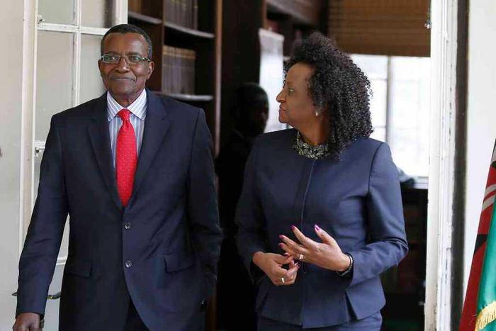 CJ David Maraga with Chief Registrar Ann Amadi