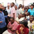 Governor Ali Hassan Joho addressing family members of woman and child who drowned at Likoni crossing
