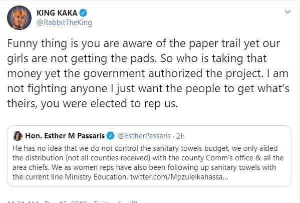 King Kaka silences Esther Passaris and her Kwale counterpart in epic clash over viral Wajinga Nyinyi song