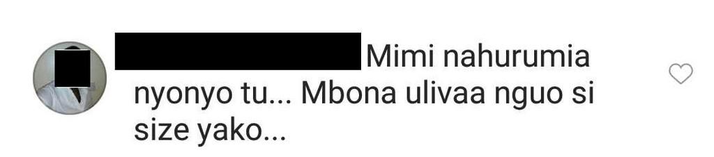 Sanaipei Tande on the spot over ill-fitting clothing