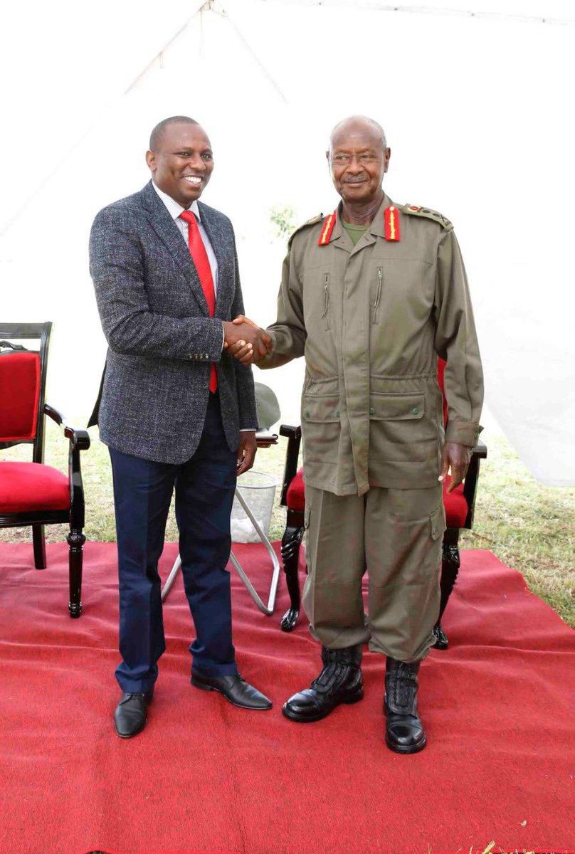 Kimani Ichungwah with  President Yoweri Museveni of Uganda