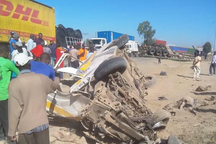 Gruesome accident as Trailer rams into Matatu along Nakuru Highway